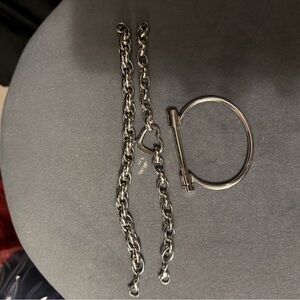 Silver Chain Bracelet set